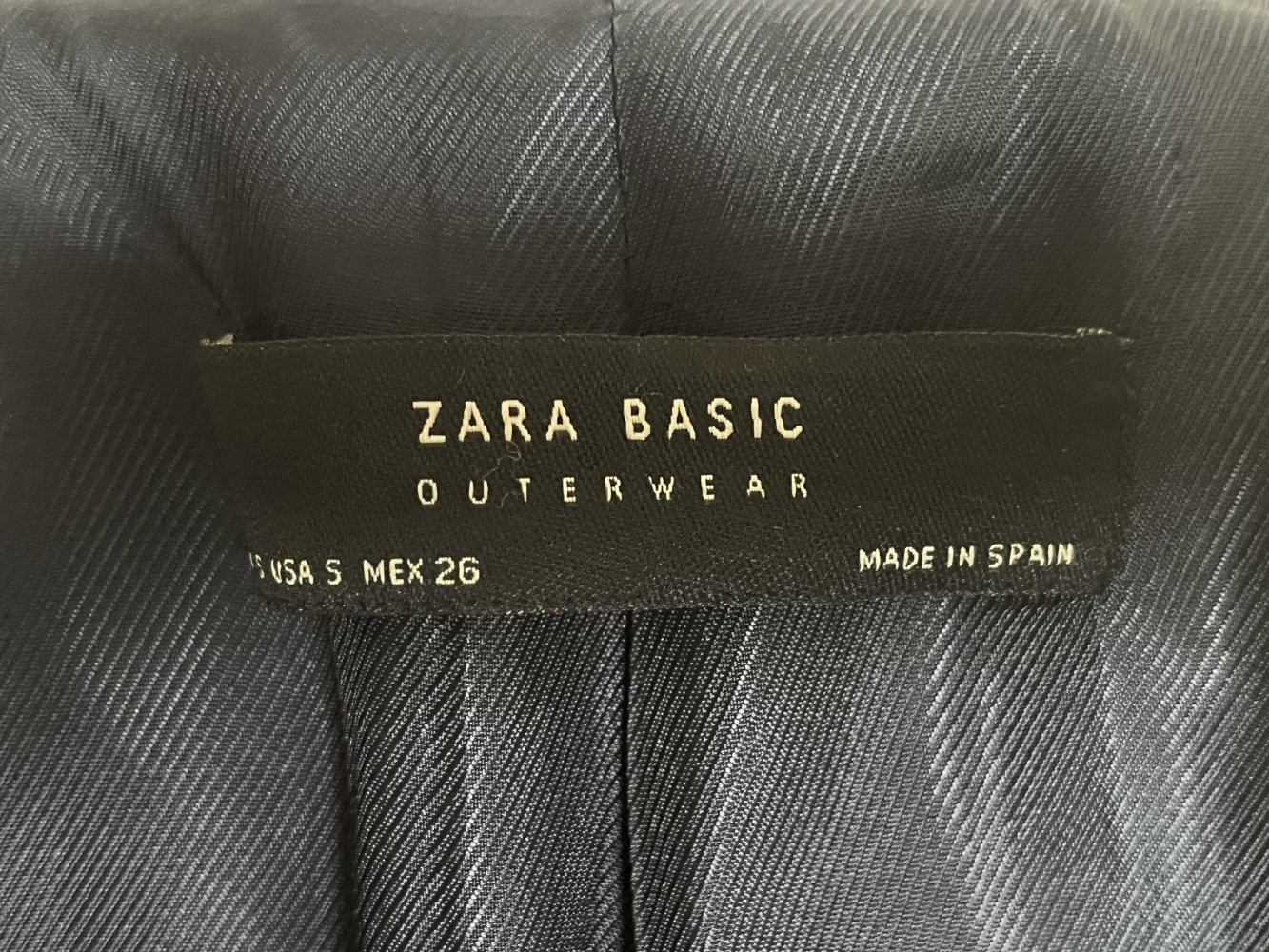 Zara Basic Outerwear Mantel Gr.S/M in hellblau mit Filz Unterkragen