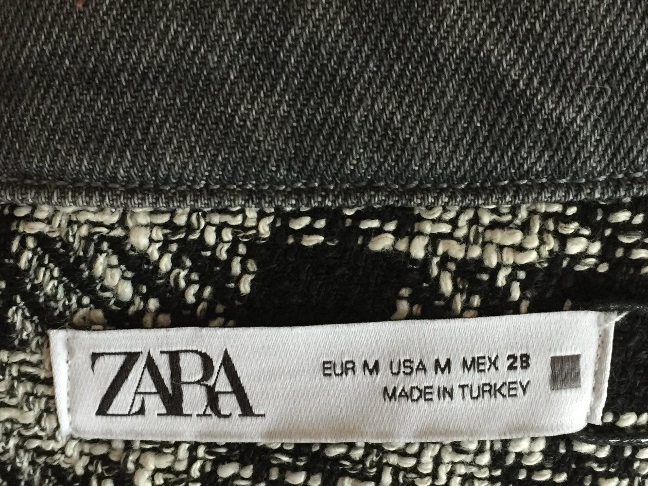 Zara Oversized Holzfäller Jeans Hemd Jacke Gr.M Grau, schwarz, weiß Neu mit Etikett,