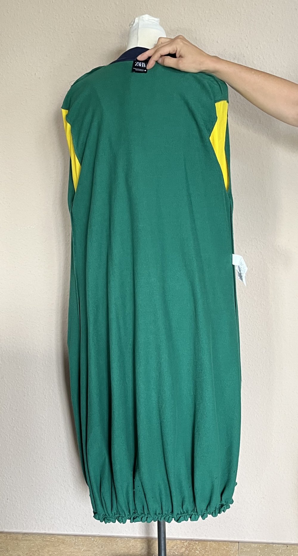 Zara Sweaty Hoodie Mantel Gr.XS / S grün gelb Baumwolle
