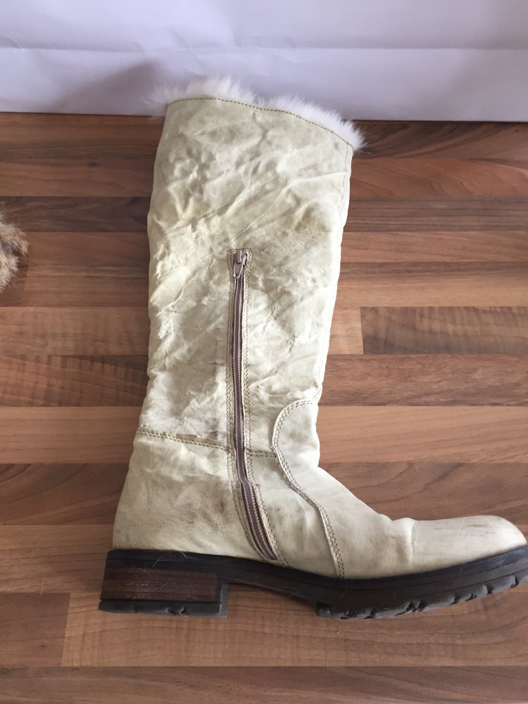 Manas Lederstiefel mit Profil Sohle und krempelbar Gr.39 warm gefüttert