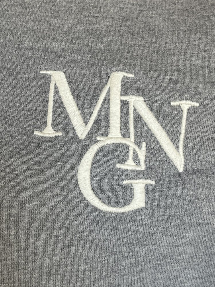 MNG Mango Basic Sweatshirt mit weißem Kragen Gr.S hellgrau