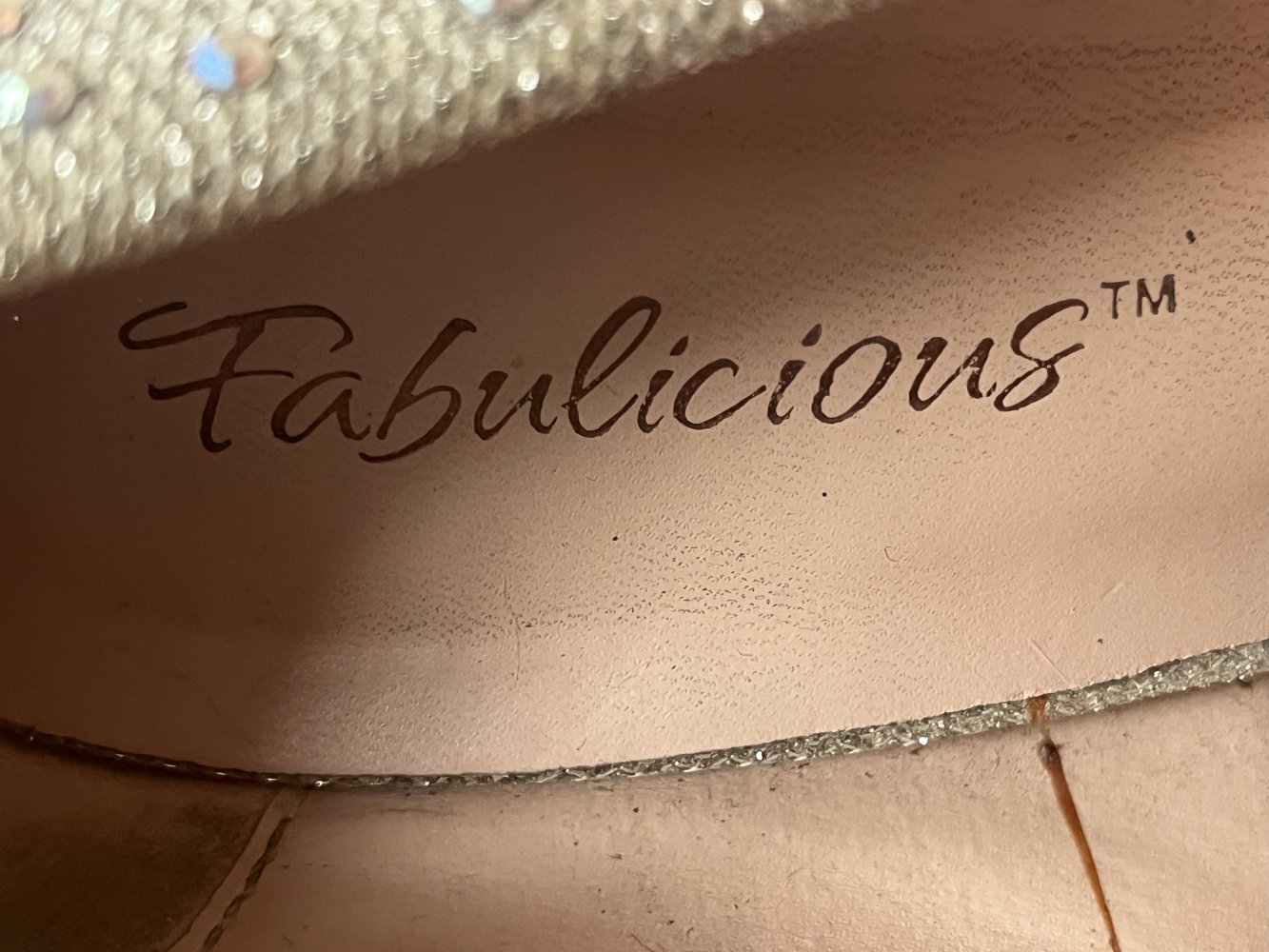 Fabulicious Super High Heels (12cm) Gold Glitzer mit Regentropfen / Perlen DekorGr.38 Model Destiny