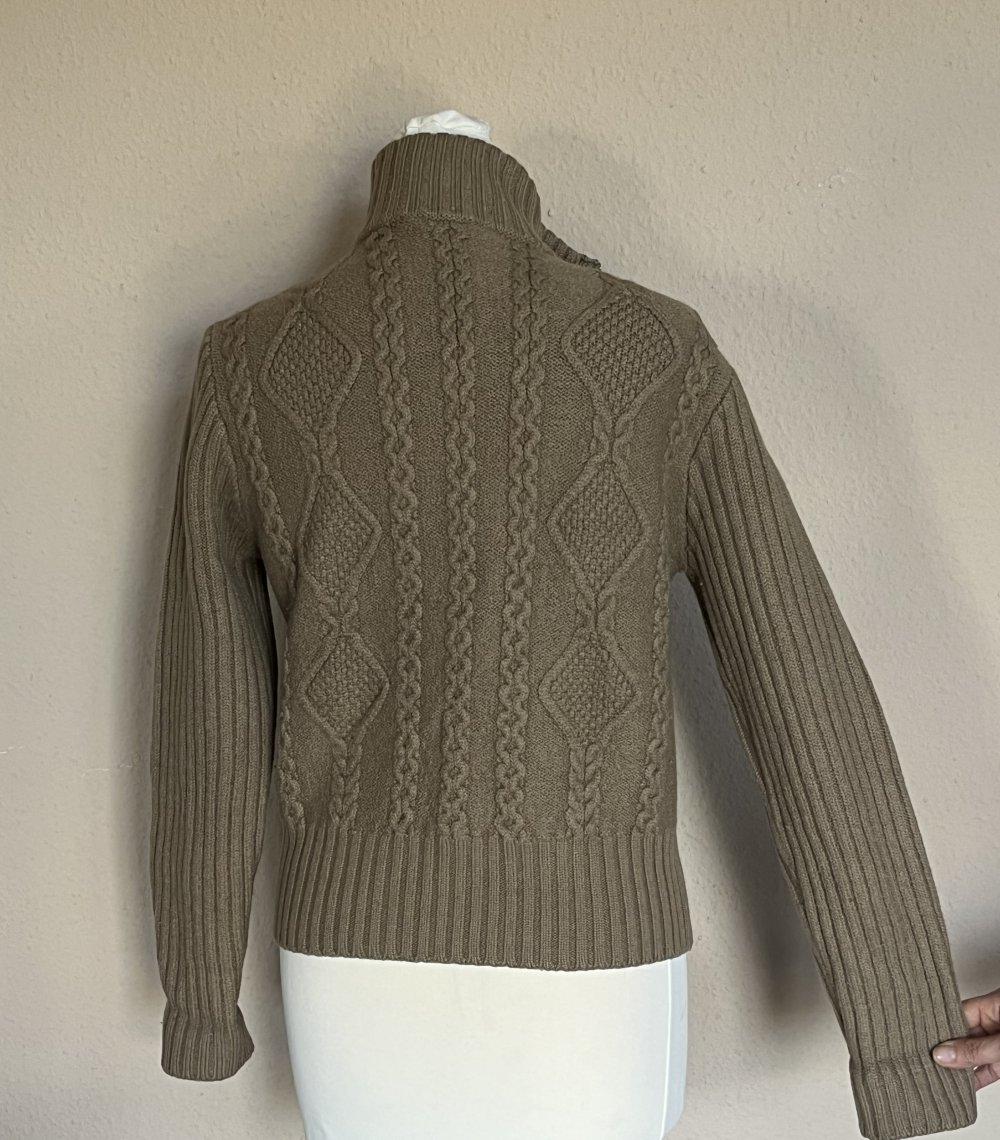 Strauß Innovation Warmer Strick Cardigan aus reiner Schurwolle Gr.38 Braun / Beige