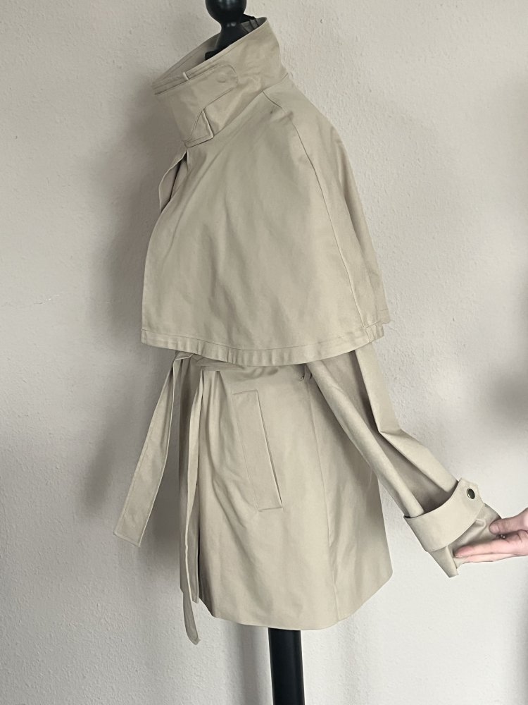 C&A Black Label Trenchcoat mit Pelerine und Gürtel Gr.M Neu mit Etikett