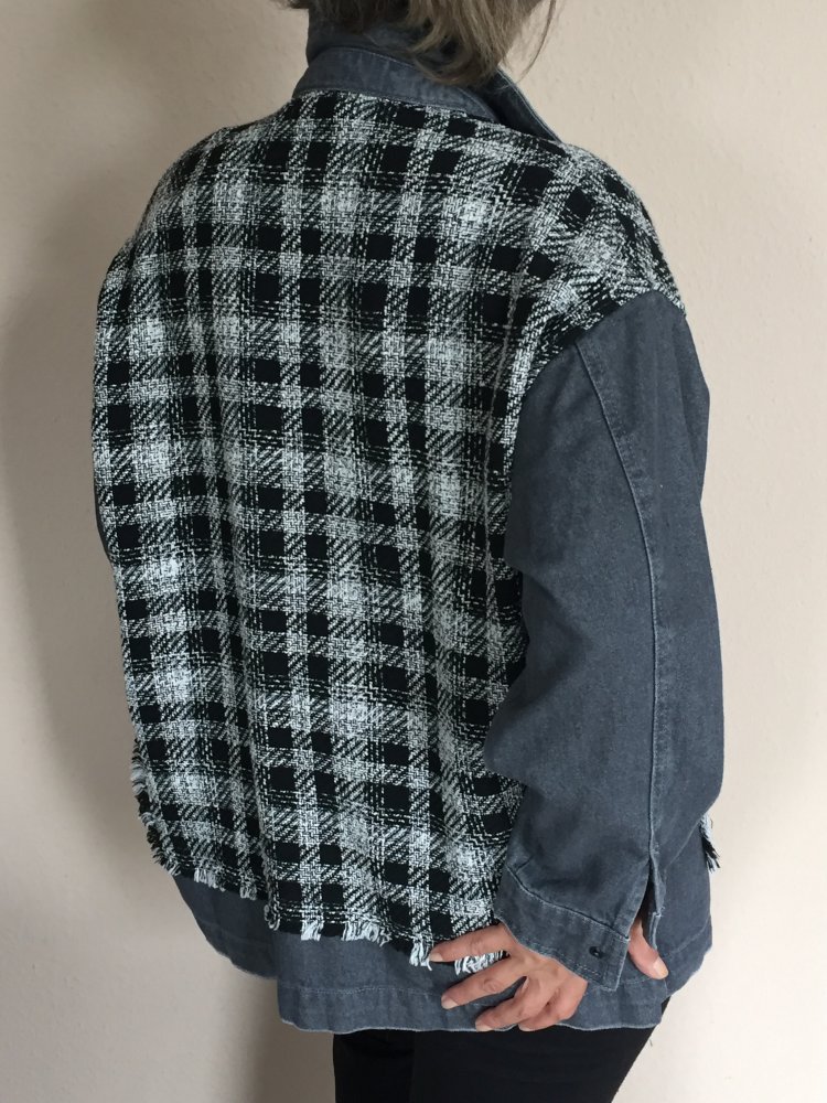 Zara Oversized Holzfäller Jeans Hemd Jacke Gr.M Grau, schwarz, weiß Neu mit Etikett,