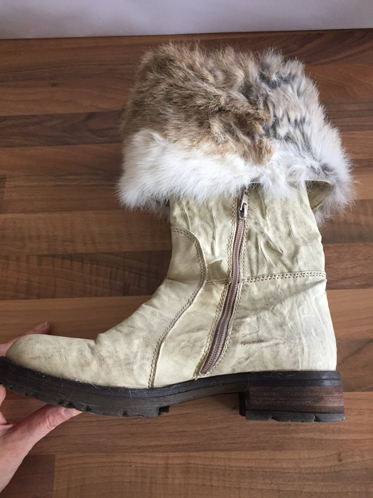 Manas Lederstiefel mit Profil Sohle und krempelbar Gr.39 warm gefüttert