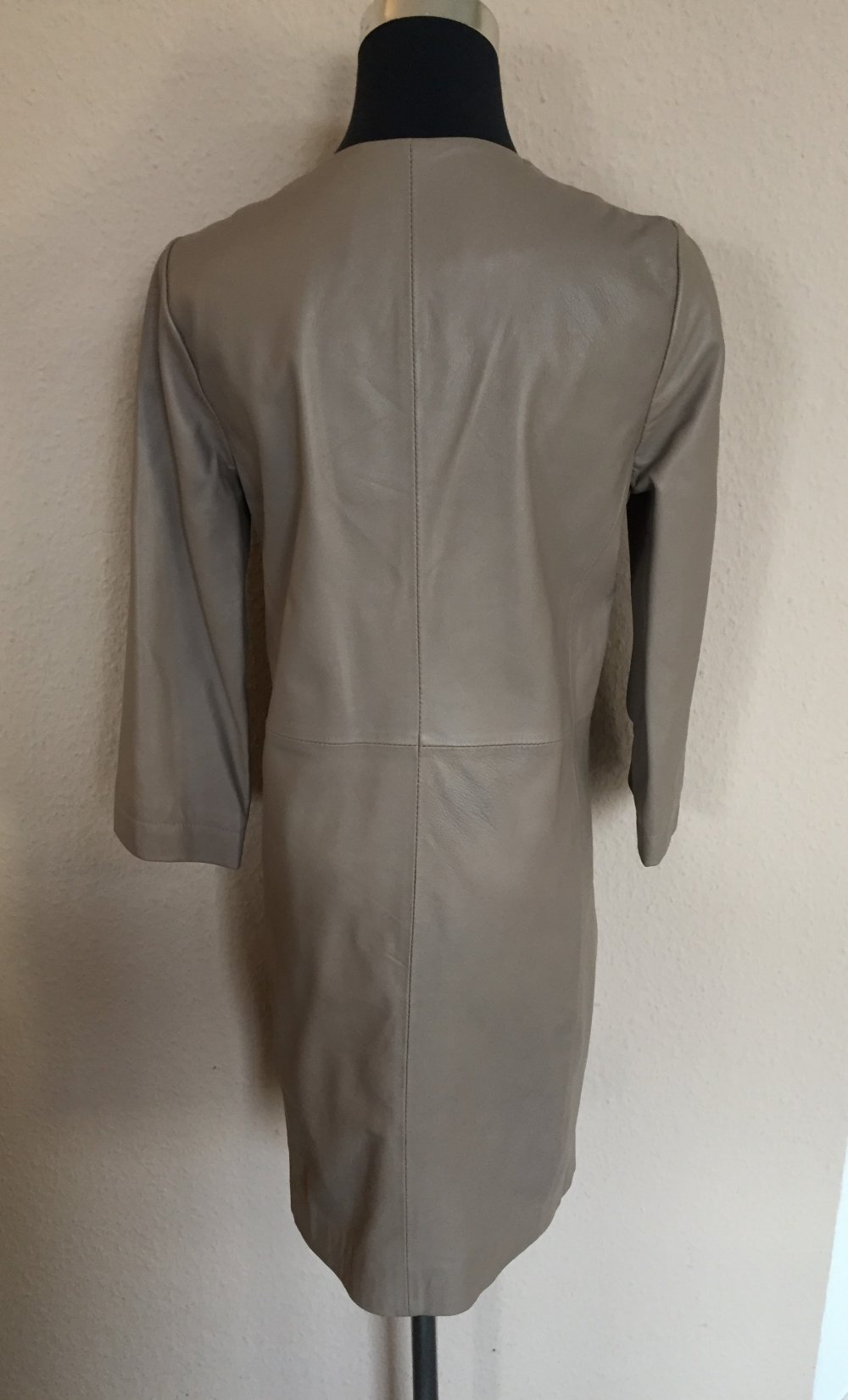 Cigno Nero Leder Kurzmantel / Long Jacket Gr.34 Naturfarben
