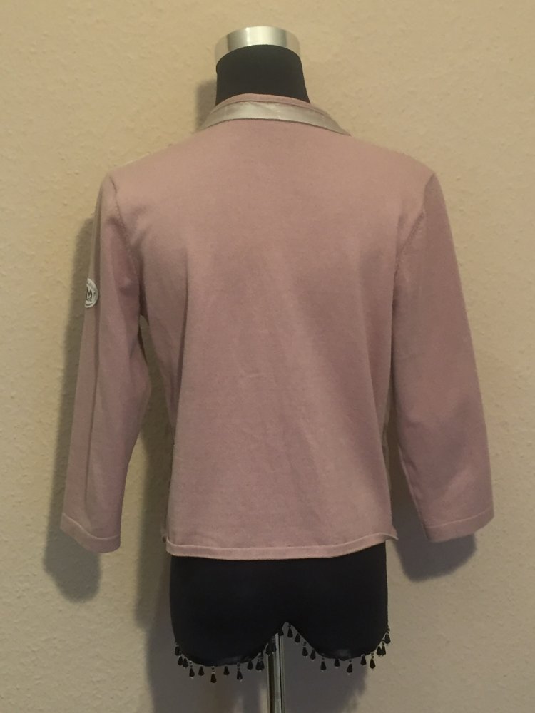 Beaumont Amsterdam Mix Material wattierte Bolero Sweaty Jacke Gr.S Puder Rose Nude,