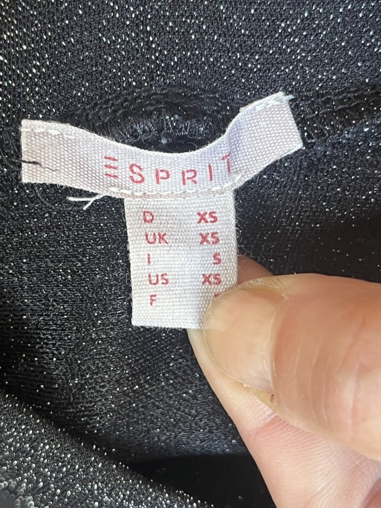 Esprit Lycra Rollkragen Pullover Gr.XS schwarz gold Glitzer