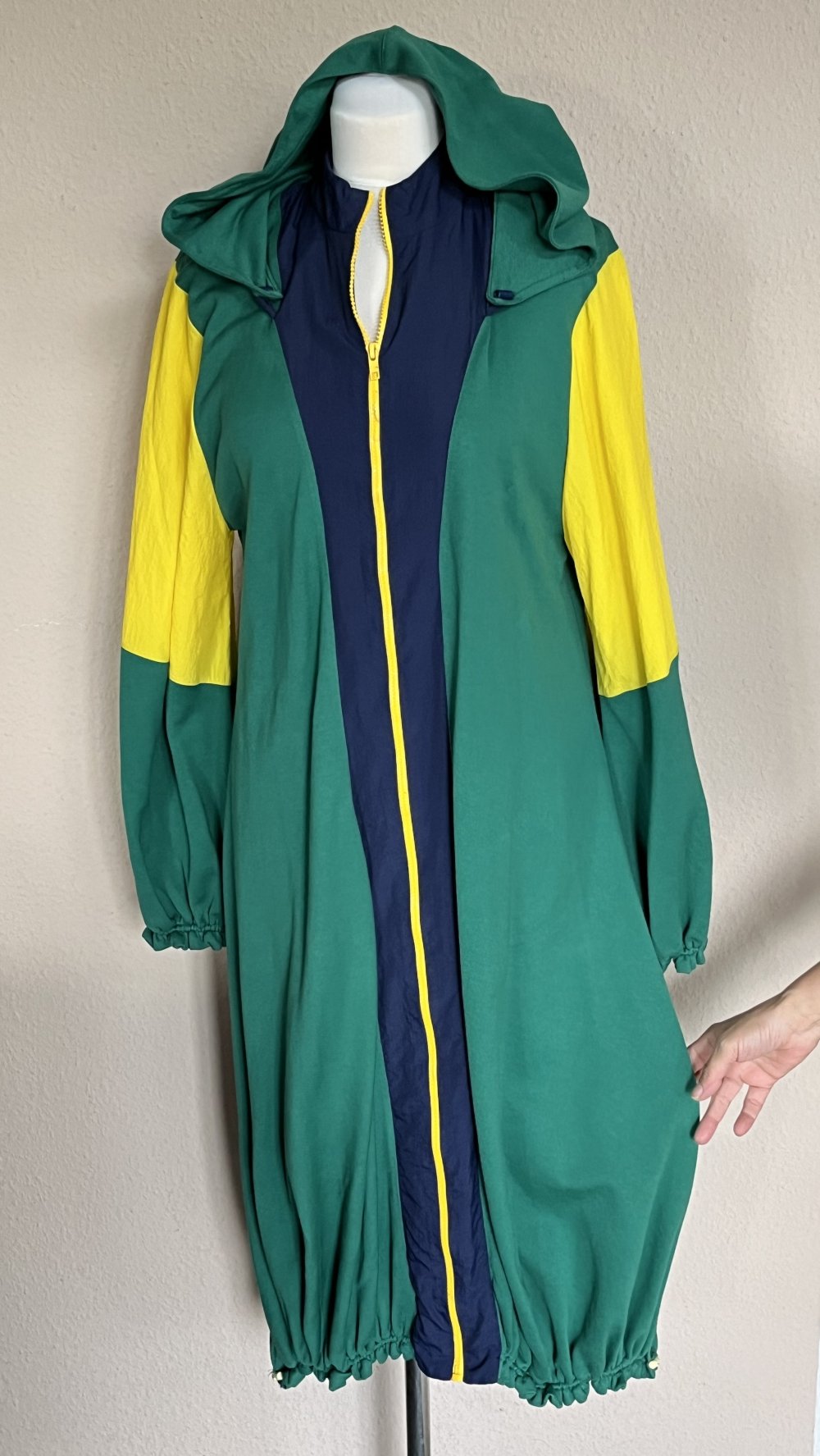 Zara Sweaty Hoodie Mantel Gr.XS / S grün gelb Baumwolle