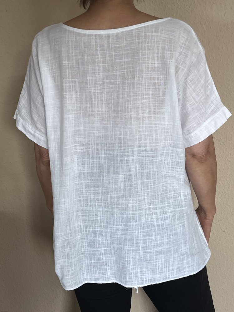Made in Italy Bluse weiß mit Seitenknoten Gr.44 Neu