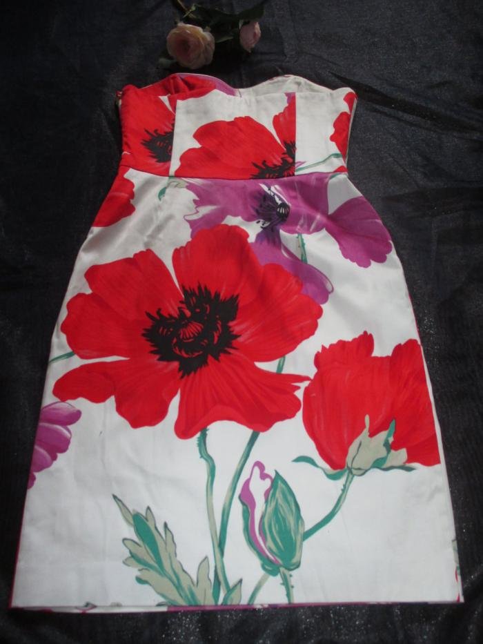 NEU * Mohn- Blumen * Blüten * Flower- Power * Bustier * Korsagen * Cocktail * Kleid 
