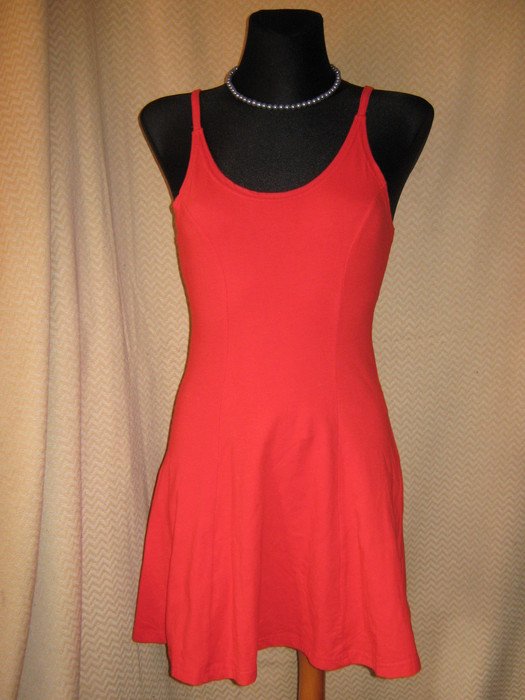 Sexy * Salsa- Style * Spaghetti-Träger * DESIGNER * Bodycon * Mini- Kleid * Gr. 34- 36/ XS- S * leuchtend * rot *