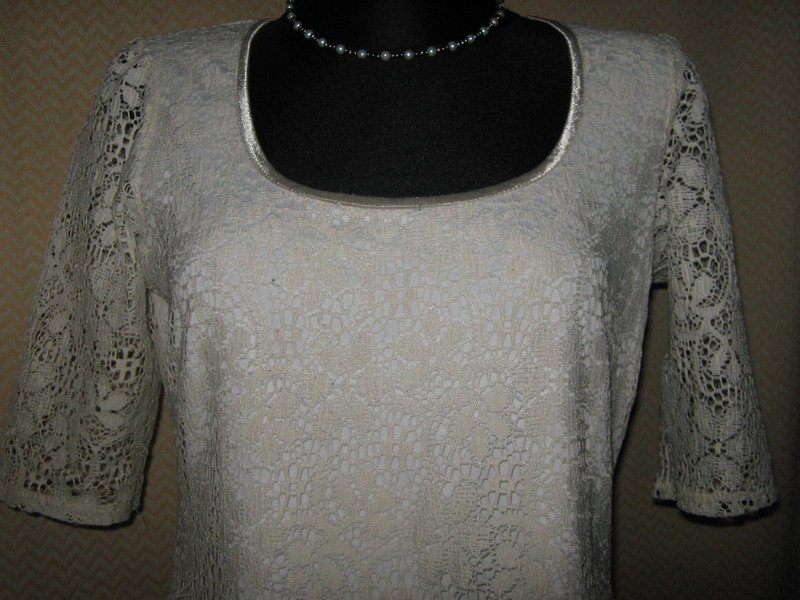 NEUw * 60er Jahre Retro Style * Lace- Spitzen * Abend * Cocktail * DESIGNER * Etui- Kleid * Gr. 38- 40/ S- M * cremé- beige * nude *