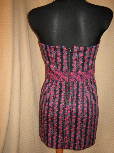 NEU * Romantik * Blumen * Blüten * Petit * Mille- Fleurs * Cocktail * Ausgeh * Bustier * Mini- Kleid 
