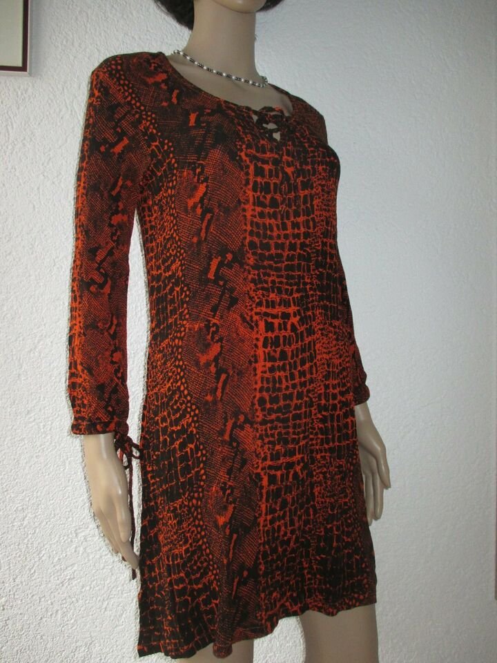 NEU * Edel * stylisch * Animal * Snake * Schlange * Seiden- Georgette * Crinkel * Knitter * Batik * Mini- Kleid 