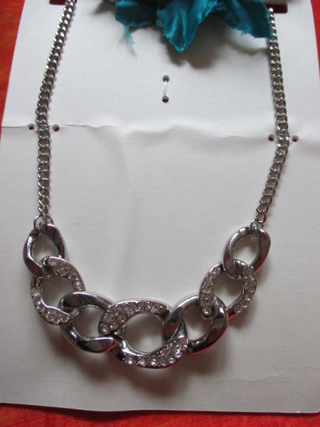 NEU mit ETIKETT * Swarovski * Glitzer- Kristalle * Strass * Statement * Panzer * Glieder * Collier * Kette * Silber *