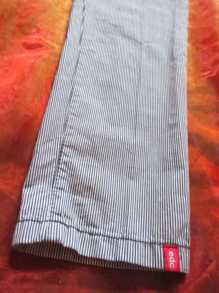 NEU * Marine Maritim * Sailor * Matrosen- Style * feine Streifen * High Waist * Bundfalten * Hose 