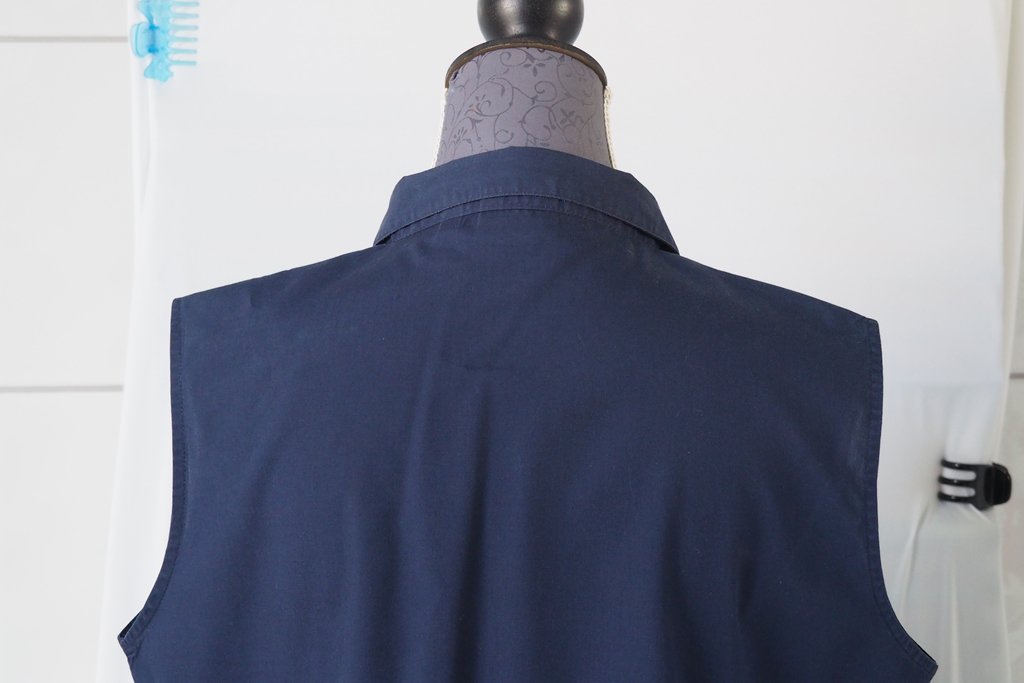 Ärmellose Bluse in Dunkelblau für Damen Gr. L 42/44