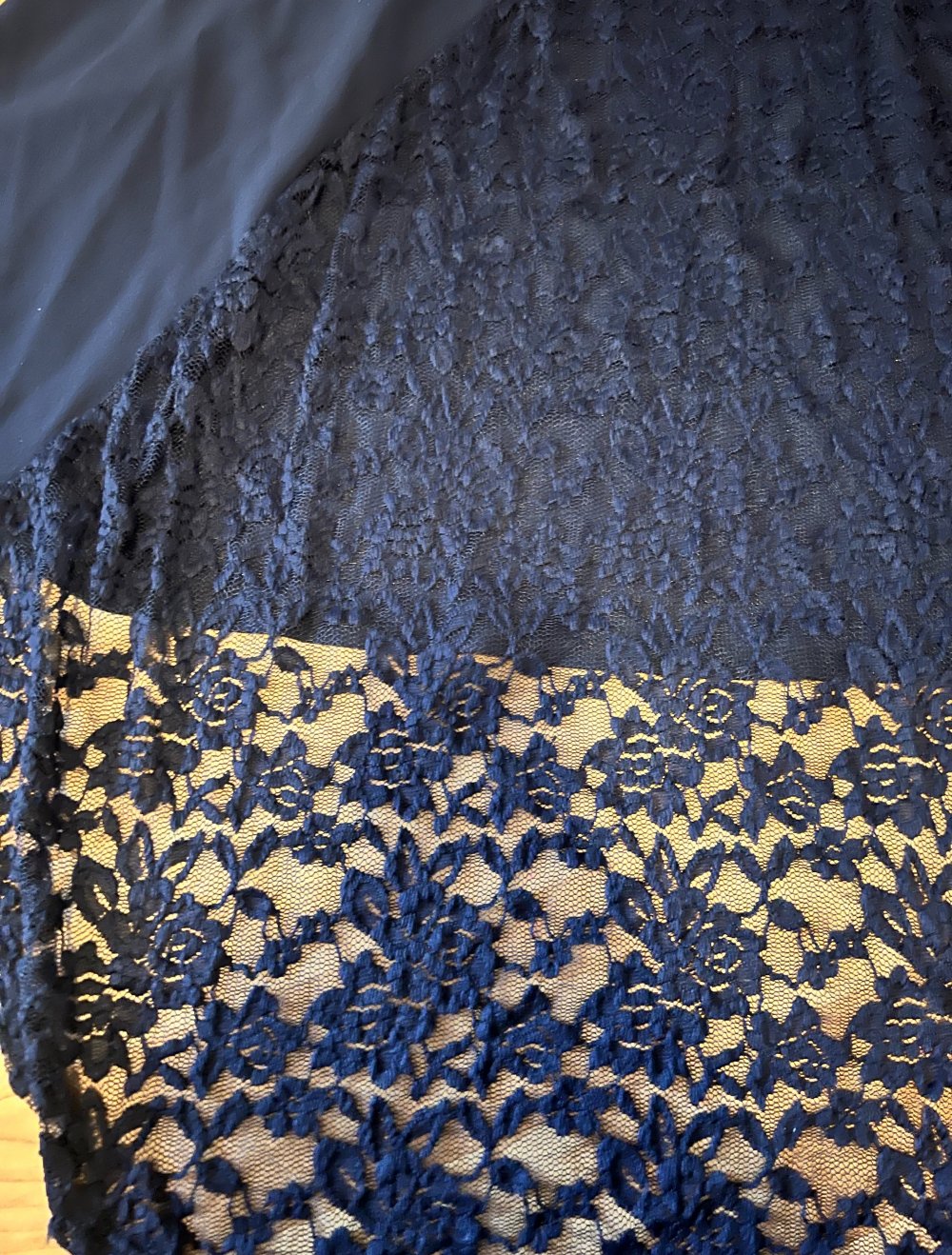 Abendkleid bodenlang in dunkelblau