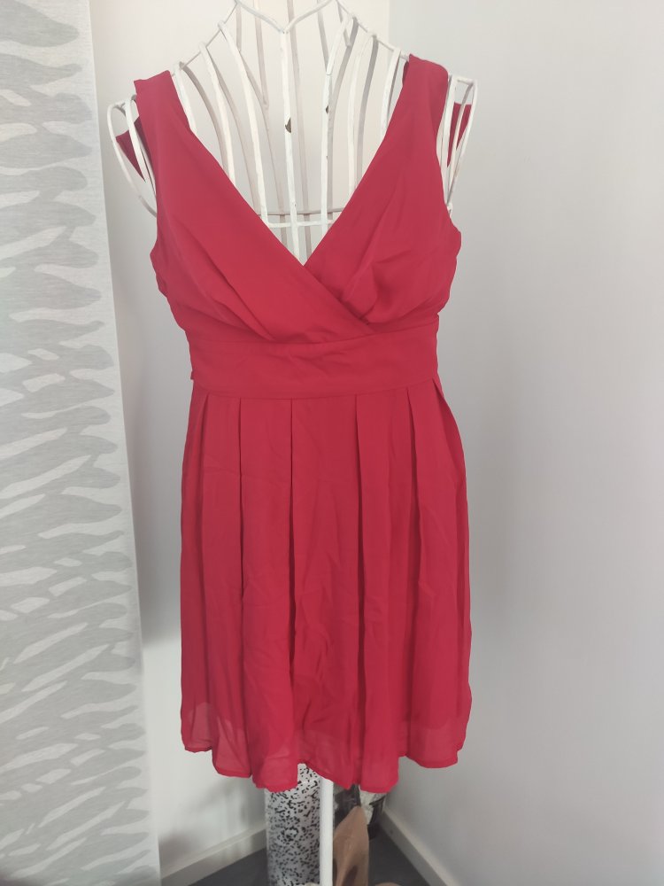 Rotes Kleid 34 Wickeloptik 