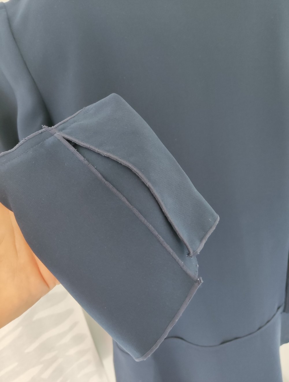 Blaues Mango Kleid S langärmlig