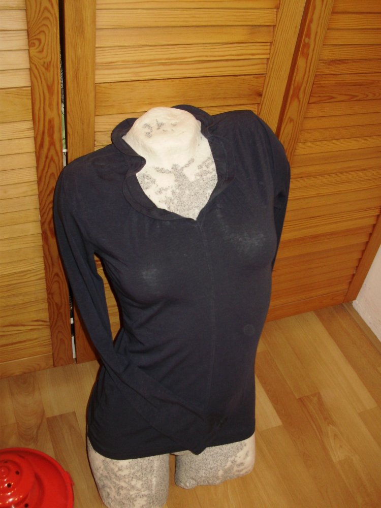 Hempage LA Shirt dblau romantischer Kragen S