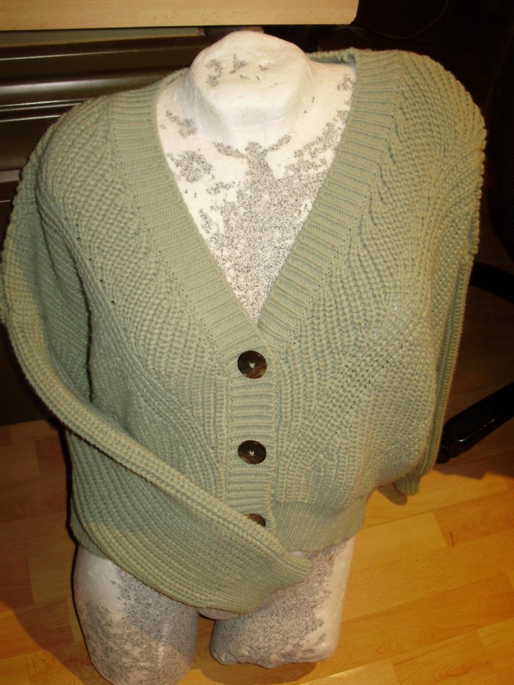 Mavi Strickjacke Cardigan salbei hellgrün dick L