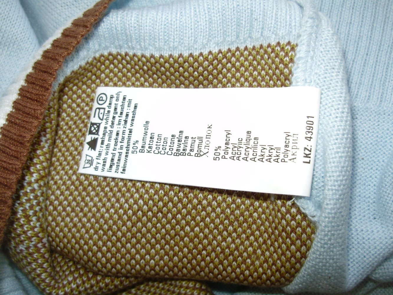 Pullunder Stricktop hellblau Rauten Gr 38