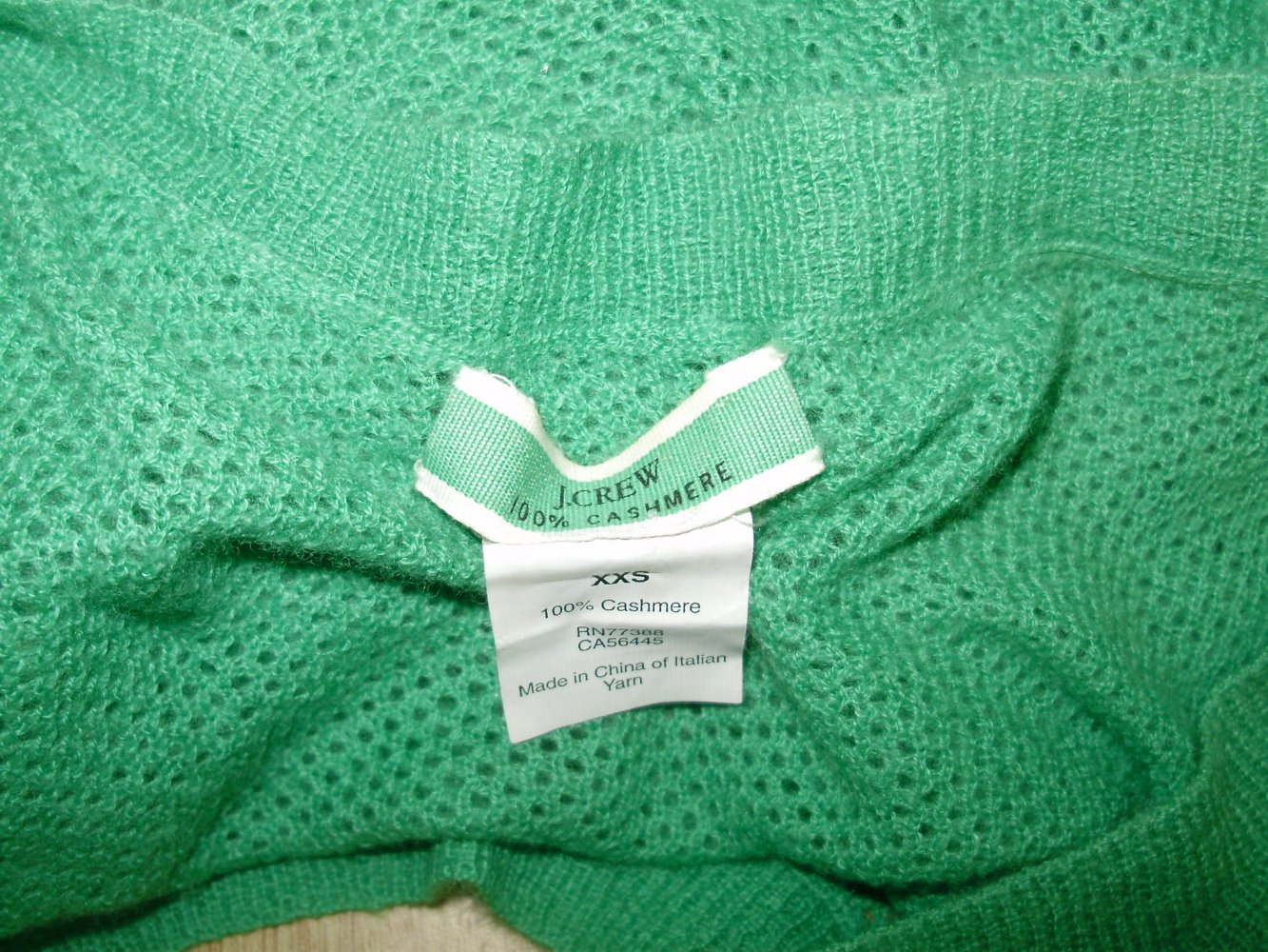 J. Crew Pullover 100% Kaschmir 7/8 Ärmel grün XXS