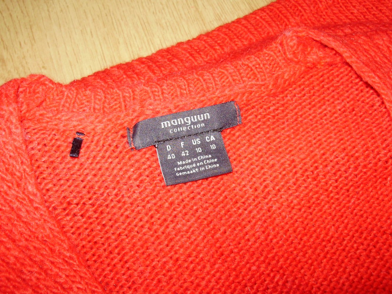 Manguun Pullover rot kuschelig V-Ausschnitt 40