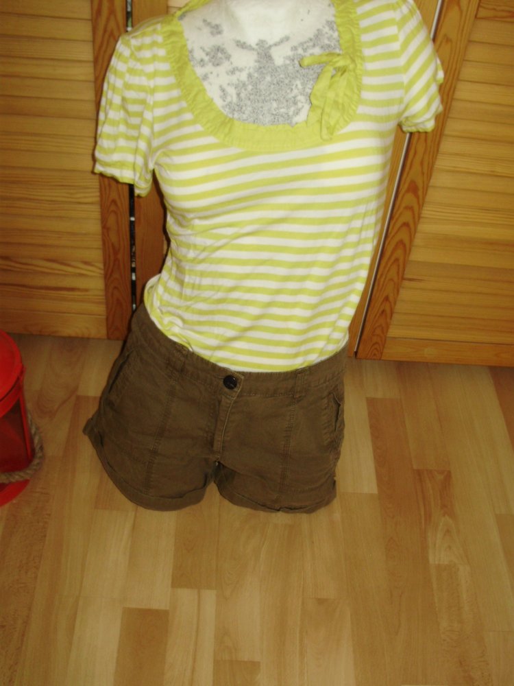 Outfit 10: horts braun+Michael Kors Shirt + Milano KA Bluse Leinen/BW S/M