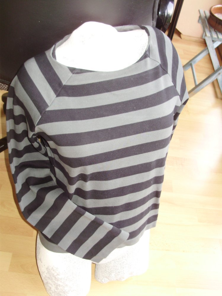 Armed Angels Pullover Streifen grau schwarz Baumwolle organic M