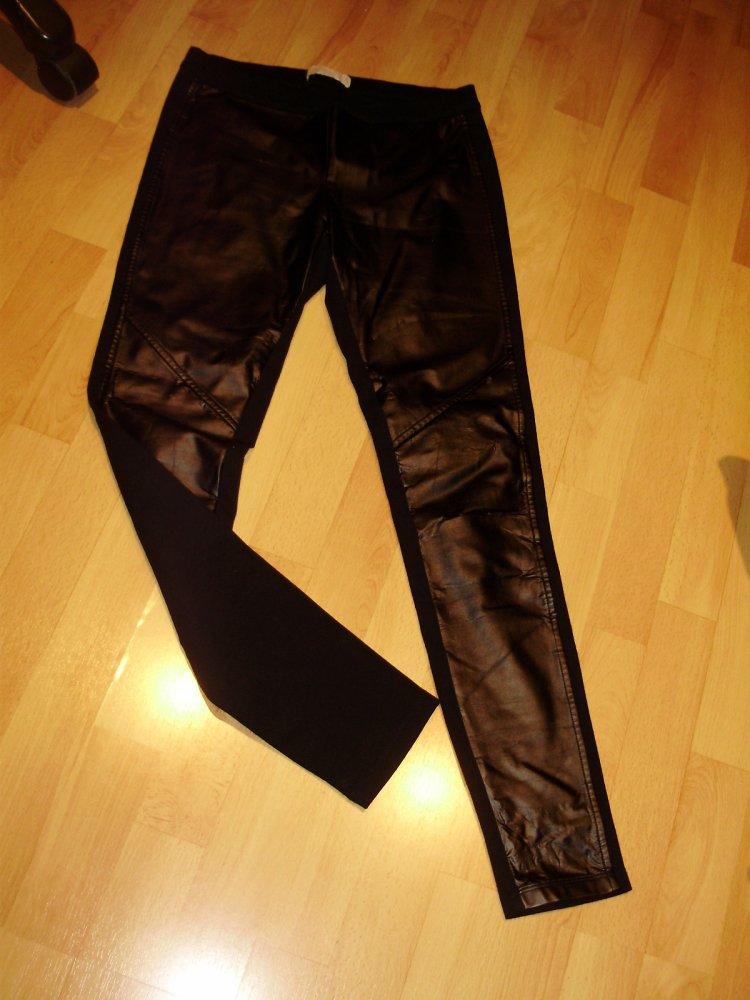 Michael Kors Hose schwarz Stretch Lederimitat S M