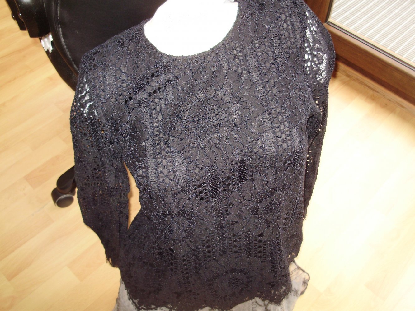H&M Oberteil schwarz Spitze LA Gr 36 NEU