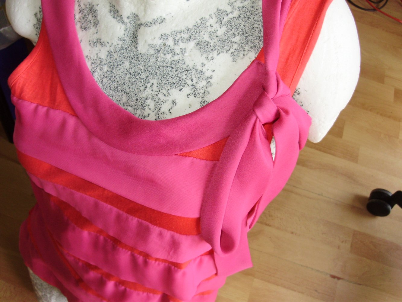 Mango Top pink orange Schluppe ausgefallen M