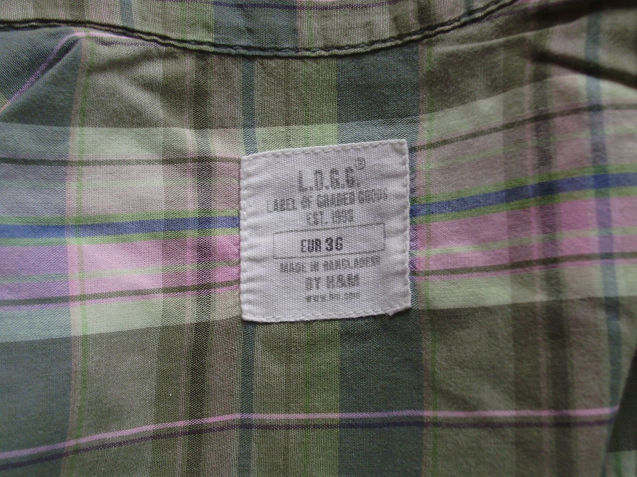 H&M süße Karo Bluse Grün, -Rosa, -Beige-Töne S 36