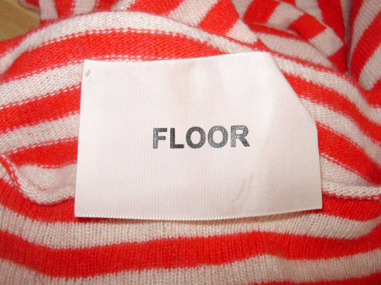 Floor Pullover Streifen rot beige Wolle Kaschmir S