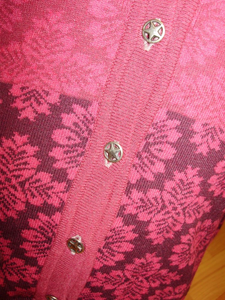 Sorgenfri Cardigan Strickjacke rosa bordeaux Kapuze XL