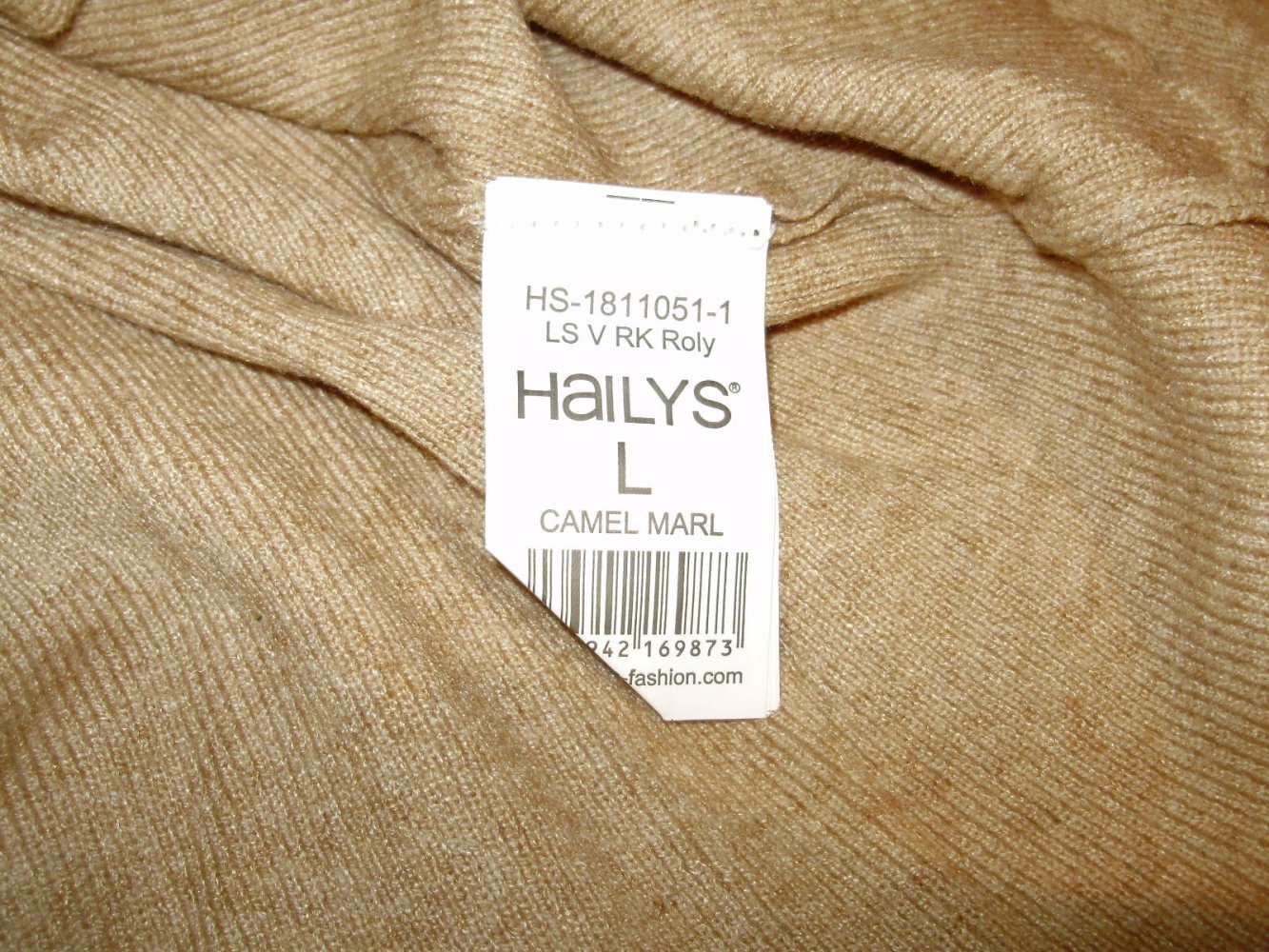 Hailys Pullover camel Stehkragen romantisch L NEU