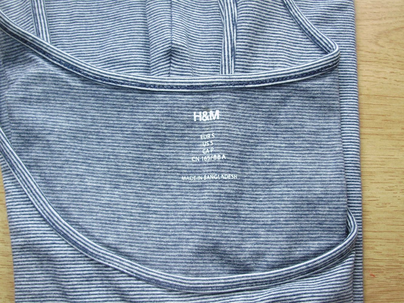 H&M Top Streifen fein blau weiß Gr S
