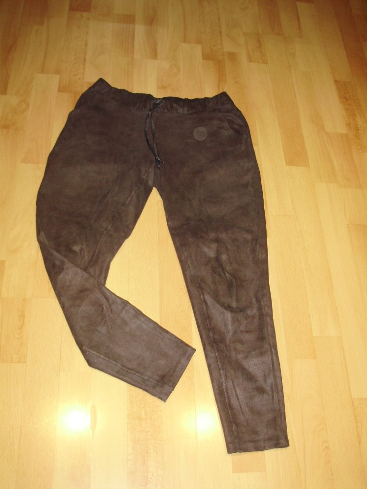 Bloom Hose graubraun wie Leder Gummibund Gr 38