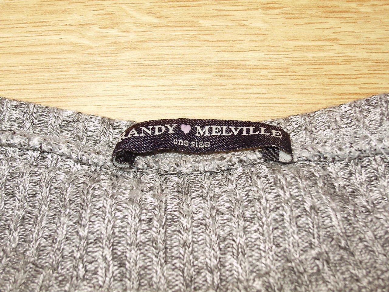 Brandy Melville Shirt sehr stetchig grau meliert Rundausschnitt one size Top!!
