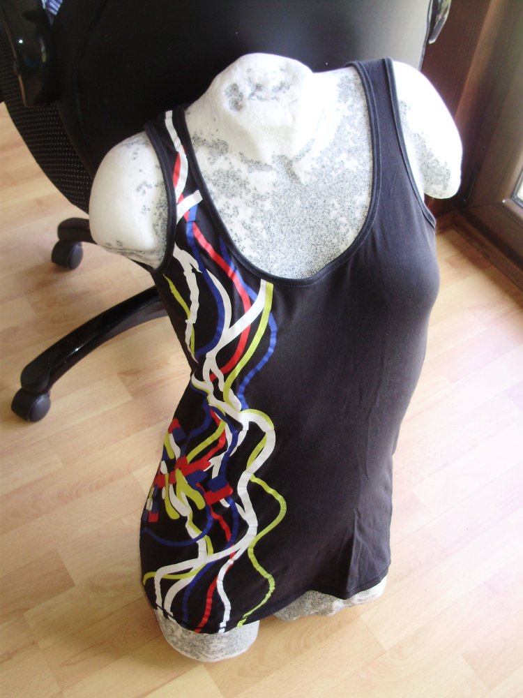Pepe Jeans Shirt ärmellos schwarz bunte Grafik M