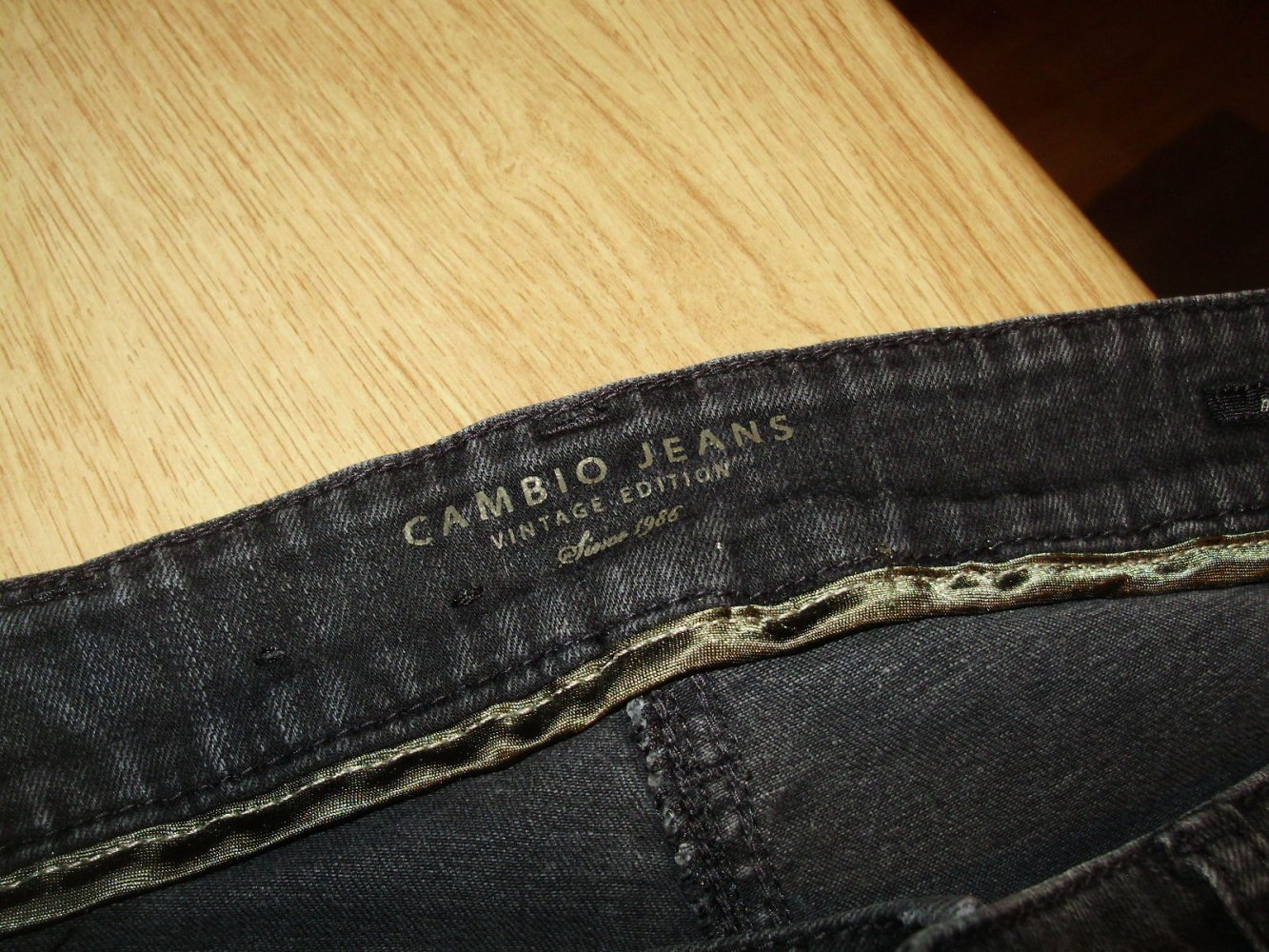 Cambio Jeans Hose schwarz Pailletten Vintage medium rise S