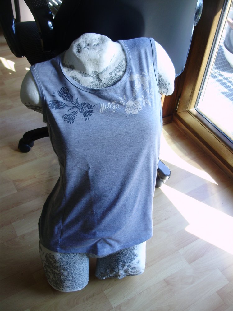Maloja Top blau meliert Print S
