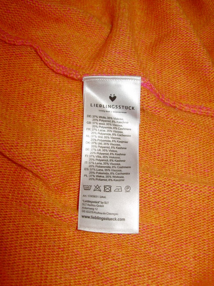 Lieblingsstück Pullover pink orange Wolle Kaschmir S