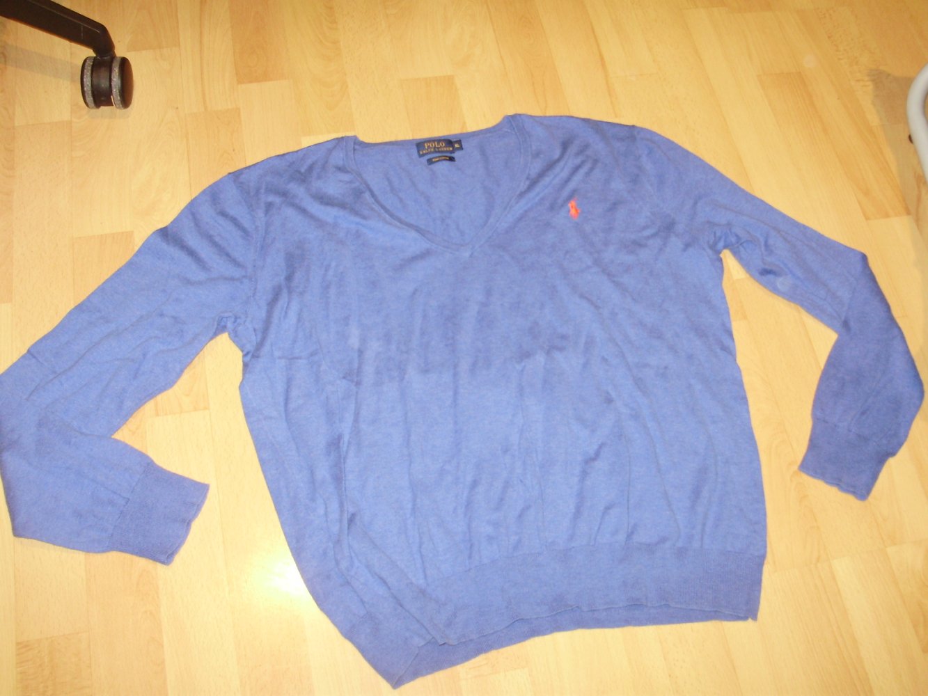 Ralph Lauren Pullover blau V-Ausschnitt BW Gr XL