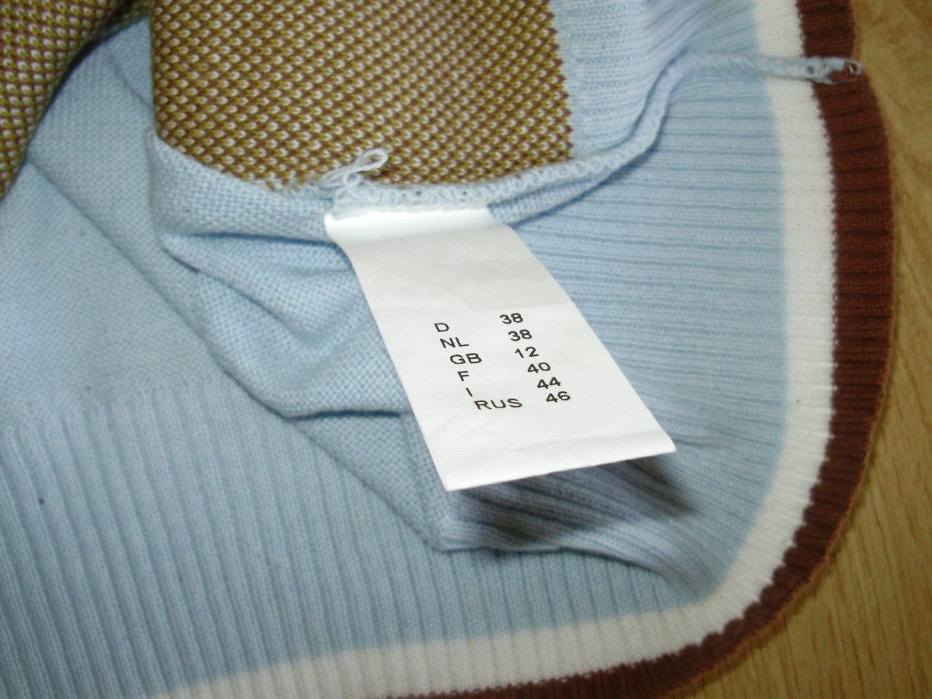Pullunder Stricktop hellblau Rauten Gr 38