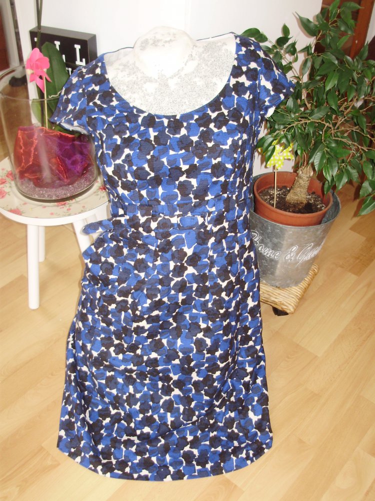 Boden Kleid Gürtel gefüttert sehr schönes Muster BW Gr 6R=M/ L